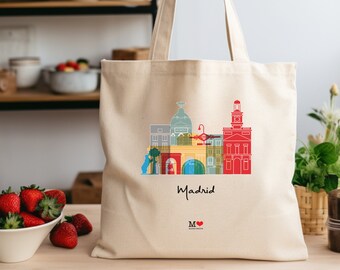 Madrid fabric bag, Madrid tote bag, Madrid tote bag, Gift for Madrid residents, Madrid Souvenir, Madrid Gifts, Madrid Seduce Gifts