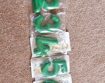 Vintage Crayonne House Numbers Designed By Terrance Conran- Manufactured by AirFix Retro House Plaque Green Number Sign