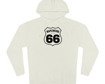 MAPLEWEIRD Route 66 (black) Unisex Hooded Sweatshirt