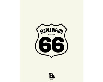 MAPLEWEIRD / Route 66 / Matte Vertical Posters