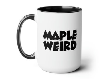 MAPLEWEIRD Two-Tone Coffee Mugs, 15oz