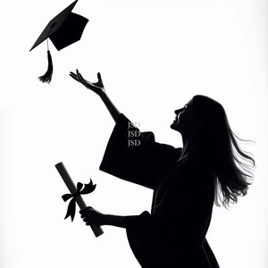 Imágenes de silueta de graduación para tarjetas de felicitación, proyectos y paquete de marketing 1