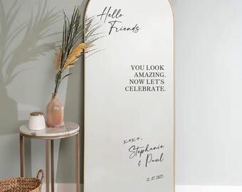 Wedding Mirror Stickers | Wedding Decals | Selfie Mirror Wedding Stickers | Vinyl Stickers | Welcome Sign for Weddings | Hello Friends Decals