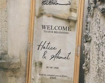 Personalized wedding stickers for mirrors & welcome signs, Hosgeldiniz stickers, Bismillah