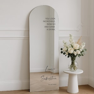Pegatinas personalizadas para espejos de boda en varios tamaños | Pegatina para espejo de boda | Letrero de boda | Calcomanía para espejo de boda