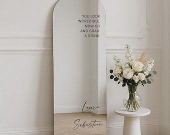Personalized mirror stickers for weddings in various sizes | Wedding Mirror Sticker | Wedding Sign | Mirror Wedding Decal