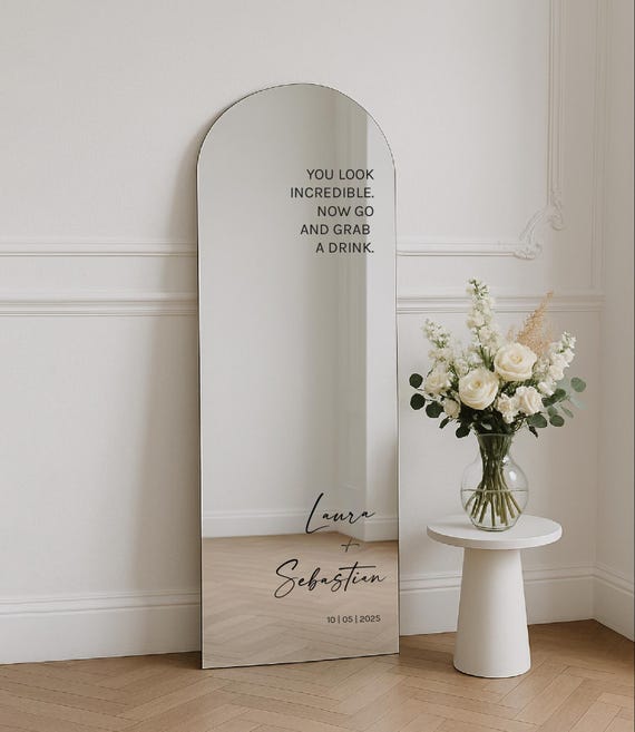 Personalisierte Spiegelaufkleber für Hochzeiten in verschiedenen Größen Wedding Mirror Sticker| Hochzeitsschild | Mirror Wedding decal