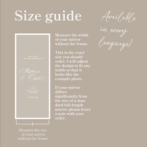 Adesivos de espelho personalizados para casamentos em vários tamanhos | Adesivo de espelho para casamento | Placa de casamento | Decalque de espelho para casamento imagem 4