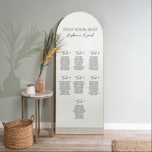 Seating Chart Wedding Mirror | Sitzplan Spiegel | Wedding Decal | Mirror Wedding Table Plan | Vinyl Sticker Hochzeit