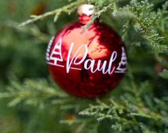 Personalized Christmas tree ornament | Christmas tree bauble | Christmas decoration | Engraved glass bauble