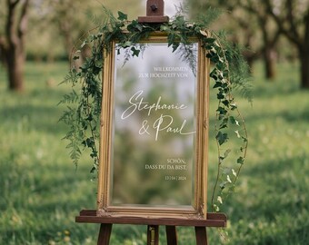 Mirror plot | Wedding Decal | Personalized Wedding Sign | Plotter Vinyl Sticker | Welcome Sign | Wedding Sign