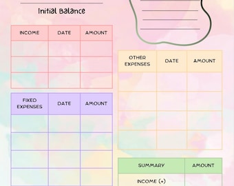 Printable Monthly Budget Checklist Planner- Canva Template Instant Download