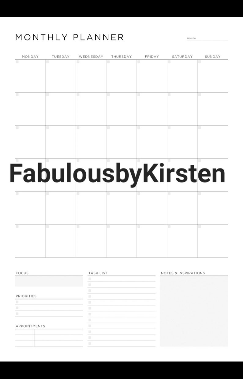 2024 Daily Monthly Planner Download and Printable Easy Simple Smart Etsy