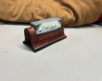 Custom Leather Business Card Display, card holder