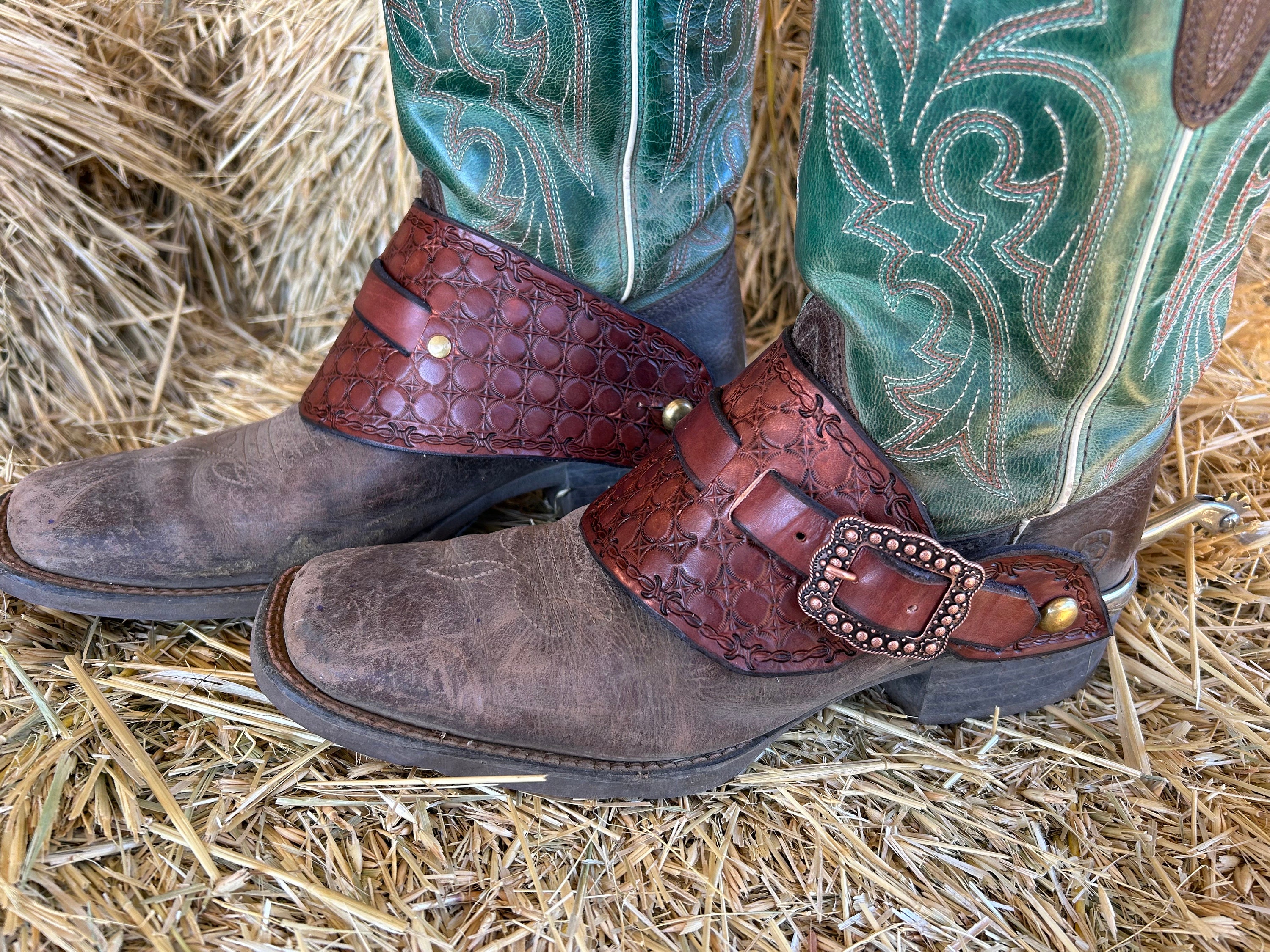 Custom Western Spur Straps, kid and adult sizes, rodeo, women’s spur straps, men’s spur straps, kids spur straps,handmade, unique, dove wing