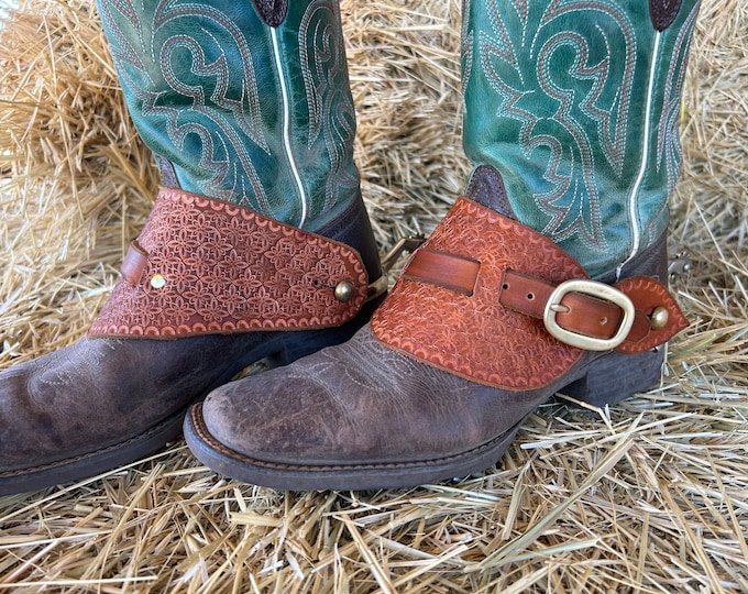 Custom Western Spur Straps: Handmade Rodeo Dove Wing Design