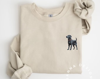 Black Labrador Sweatshirt Cozy Dog Lover Pocket Sweater Labrador Retriever Shirt Cute Black Lab Gift for Women Men Dog Mom Dad Pet Owner