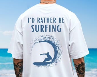Beach Summer Surf Shirt Coastal Surfing Ocean Lover Comfort Colors T-Shirt Vacation Travel Clothing Oversized Unisex Tee Gift for Men Women