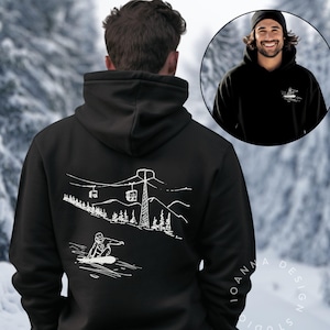 Sweat à Capuche 'Évolution Du Snowboarder' - Design Rétro Et Humoristique - Cadeau Pour Snowboardeur - Coupe Classique, 241g