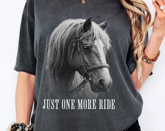 Horse Riding Comfort Colors Shirt Horse Lover Vintage Equestrian Cotton Tshirt Western Horse Girl Tee Birthday Gift Idea for Women Daughter