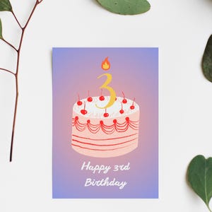 3RD BIRTHDAY CARD - CAKE