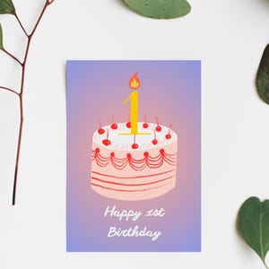 1ST BIRTHDAY CARD - CAKE