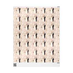 Romantic Wedding Wrapping Paper | Bridal Gift Wrap | Wedding Wrapping