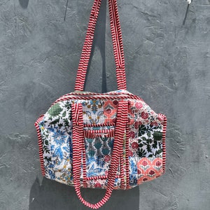 Quilted Cotton patch work Reversible Large multicolor patch Tote Bag Eco friendly Sustainable Sturdy Grocery Shopping Handmade Boho bag