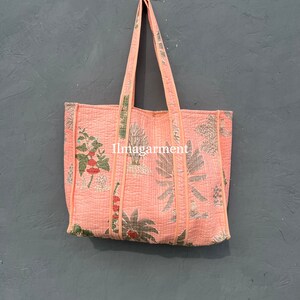 Cotton Printed Tote Bags, Hand Stitched Large Bags, Quilting Shoulder Bags, Summer Carry Bags, Cosmetic Bags, Women&#39;s Shopping Bags,