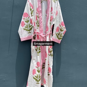 100%Indian Hand Stitched Robes, Summer Cotton Kimono Dress, Bathrobes, Hippies Style Robes, Women&#39;s Sleepwear, Dressing Gown,each Robes,