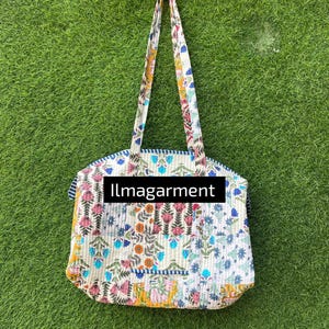 Cotton Assorted Quilted  patch work, Large multicolor patch Tote Bag, Eco friendly Sustainable Sturdy Grocery Shopping Handmade Boho bag,