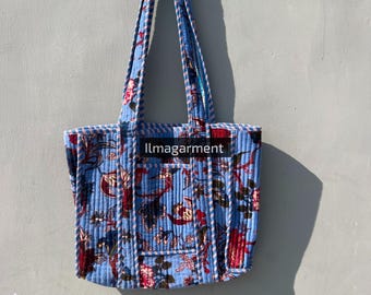 Bolso de mano de terciopelo y algodón hecho a mano: bolso para portátil con estampado de pájaros indios