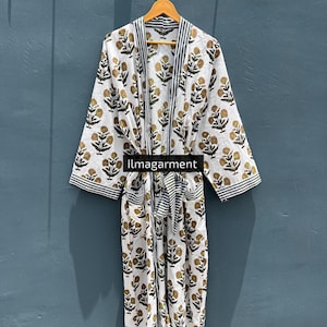 Hand Stitched Robes, Summer indian Cotton Kimono Dress, Bathrobes, Hippies Style Robes, Women&#39;s Sleepwear Dressing Gown each Robes,gift her,