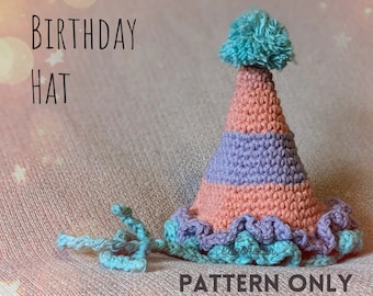 Crochet Birthday Party Hat Pattern