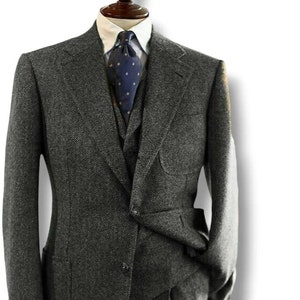 Mens 3 Piece Suit Tweed Herringbone Stunning Peaky Blinders Tom Shelby High Quality Suit Gentleman's Tweed Suit For Men image 3