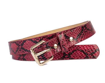 Snakeskin Belt, Python Leather Belt, Custom Leather Belt, Man’s Women’s Python Leather Belt, Woman’s Python Leather Belt