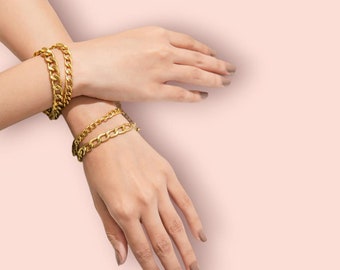 Gold filled chain bracelet for women, non tarnish waterproof bracelet, stacking everyday bracelet