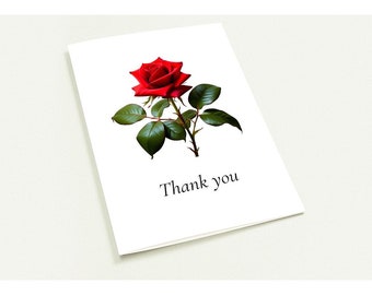 Pack of 10 Greeting Cards (no envelopes) - Rose