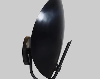 Black Brass Wall Sconce, Sculptural Leaf Wall Light, Modern Minimalist Wall Lamp, Contemporary Accent Lighting