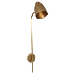 1 Light Shade Brass Long Sconce Itallian Style Raw Brass Pivot Wall Mount Lamp Mid Century Bedroom Lights - Vanity Lamps - Light Fixture