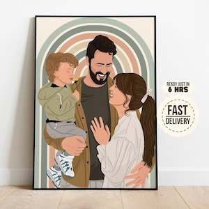 Ritratto personalizzato, Ritratto senza volto, Illustrazione personalizzata, Ritratto di animale domestico, Illustrazione fotografica, Regalo per fidanzato, Regalo per fidanzata