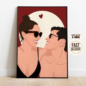 Custom Faceless Portrait, Personalized Minimalist Art, Gift for Couple, Custom Illustration, Digital Photo, Boyfriend Gift, Girlfriend Gift
