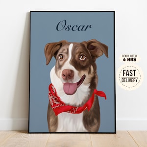 Ritratto di cane personalizzato, Ritratto digitale, Ritratto di animale domestico, Disegno personalizzato, Regali commemorativi per cani, Regali per gli amanti dei cani, Regali per la perdita di animali domestici, Illustrazione