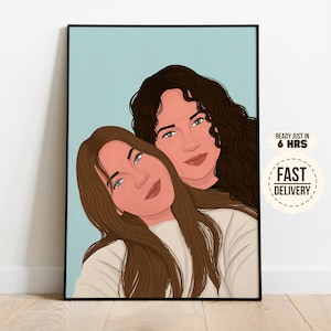 Custom Faceless Portrait, Faceless Portrait Print, Custom Portrait, Faceless Digital Portrait, Couple Digital Faceless Illustration