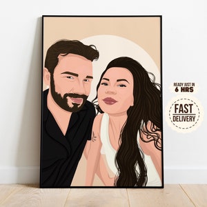 Faceless Portrait, individuelle Illustration, personalisiertes Foto, Foto Illustration, personalisiertes Geschenk, Geschenk Freund, Freundin Geschenk