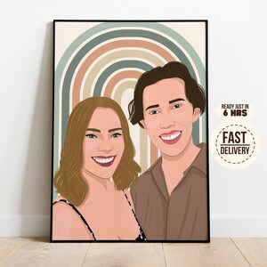 Retrato sin rostro, Retrato de foto, Regalo para novia, Regalo personalizado para pareja, Regalo conmemorativo, Retrato personalizado, Dibujo de retrato