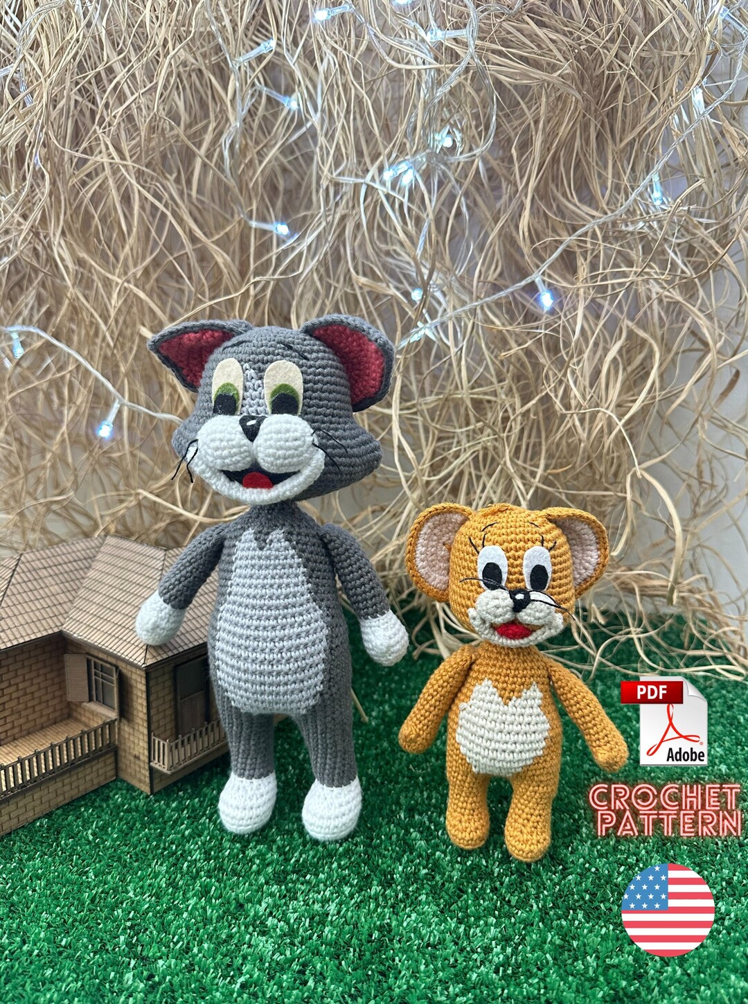 Tom y Jerry Amigurumi, Patrón de Ganchillo, Amigurumi Principiante ...