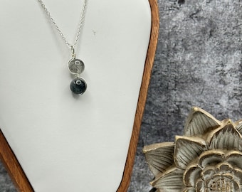 Handmade Natural Tourmalinated Quartz Pendant Necklace
