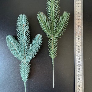 Green Pine Branches Artificial Realistic Green Fir Stem for Christmas Wreath Making and Decoration set of 20