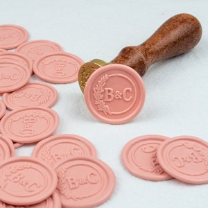 Custom Self Adhesive wax seal stickers for wedding, Premade Wax Seal stickers, handmade wax seal, Initials wax seal stickers